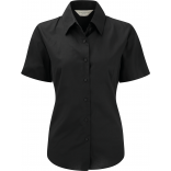 Chemise femme manches courtes Oxford RU933F - Black personnalisable - Vue de face