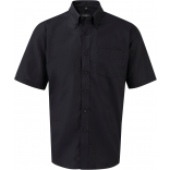Chemise homme manches courtes Oxford RU933M - Black personnalisable - Vue de face