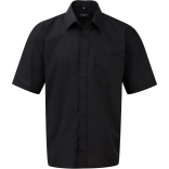 Chemise homme popeline polycoton manches courtes RU935M - Black personnalisable - Vue de face