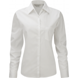 Chemise femme popeline pur coton manches longues RU936F - White personnalisable - Vue de face