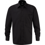 Chemise homme popeline pur coton manches longues RU936M - Black personnalisable - Vue de face