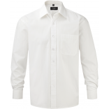 Chemise homme popeline pur coton manches longues RU936M - White personnalisable - Vue de face