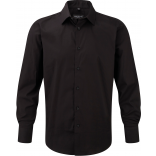 Chemise fittée homme manches longues RU946M - Black personnalisable - Vue de face