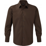 Chemise fittée homme manches longues RU946M - Chocolate personnalisable - Vue de face
