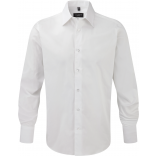 Chemise fittée homme manches longues RU946M - White personnalisable - Vue de face