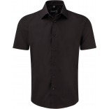 Chemise fittée homme manches courtes RU947M - Black personnalisable - Vue de face