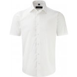 Chemise fittée homme manches courtes RU947M - White personnalisable - Vue de face