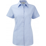 Chemise femme manche courtes à chevrons RU963F - Light Blue personnalisable - Vue de face