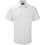 Chemise homme manche courtes à chevrons RU963M - White personnalisable - Vue de face