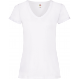 T-shirt femme col v Valueweight (61-398-0) SC61398 - White personnalisable - Vue de face