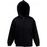 Sweat-shirt enfant zippé capuche Classic (62-045-0) SC62045 - Black personnalisable - Vue de face