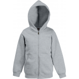 Sweat-shirt enfant zippé capuche Classic (62-045-0) SC62045 - Heather Grey personnalisable - Vue de face