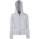 Sweat-shirt femme zippé capuche Premium (62-118-0) SC62118 - Heather Grey personnalisable - Vue de face