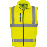 Bodywarmer softshell haute visibilité YHV006 - Hi Vis Yellow personnalisable - Vue de face