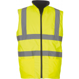 Bodywarmer réversible haute visibilité YHV008F - Hi Vis Yellow personnalisable - Vue de face