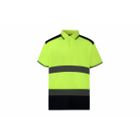 Polo bicolore haute visibilité YHVJ220 - Hi Vis Yellow / Navy personnalisable - Vue de face