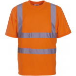 T-shirt manches courtes haute visibilité YHVJ410 - Hi Vis Orange personnalisable - Vue de face