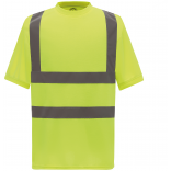 T-shirt manches courtes haute visibilité YHVJ410 - Hi Vis Yellow personnalisable - Vue de face