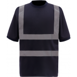 T-shirt manches courtes haute visibilité YHVJ410 - Navy personnalisable - Vue de face