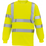 T-shirt haute visibilité manches longues YHVJ420 - Hi Vis Yellow personnalisable - Vue de face