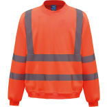 Sweat-shirt haute visibilité col rond YHVJ510 - Hi Vis Orange personnalisable - Vue de face