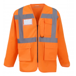 Veste haute visibilité YHVJ800 - Hi Vis Orange personnalisable - Vue de face