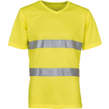 T-shirt col V haute visibilité Top Cool YHVJ910 - Hi Vis Yellow personnalisable - Vue de face