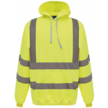 Sweatshirt capuche haute visibilité YHVK05 - Hi Vis Yellow personnalisable - Vue de face