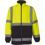 Veste polaire haute visibilité YHVK08 - Hi Vis Yellow / Navy personnalisable - Vue de face