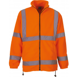 Veste polaire haute visibilité YHVK08 - Hi Vis Orange personnalisable - Vue de face