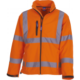 Veste softshell haute visibilité YHVK09 - Hi Vis Orange personnalisable - Vue de face
