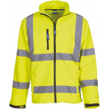 Veste softshell haute visibilité YHVK09 - Hi Vis Yellow personnalisable - Vue de face