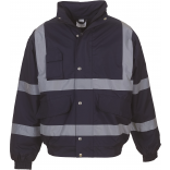 Blouson haute visibilité YHVP211 - Navy personnalisable - Vue de face