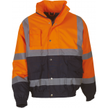 Blouson bicolore haute visibilité YHVP218 - Hi Vis Orange / Navy personnalisable - Vue de face