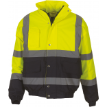 Blouson bicolore haute visibilité YHVP218 - Hi Vis Yellow / Navy personnalisable - Vue de face