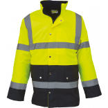 Veste de sécurité bicolore haute visibilité YHVP302 - Hi Vis Yellow / Navy personnalisable - Vue de face