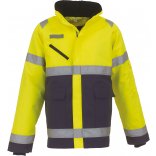 Veste haute visibilité "Fontaine Storm" YHVP309 - Hi Vis Yellow / Navy personnalisable - Vue de face