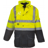 Parka de sécurité haute visibilité 7 en 1 YHVP711 - Hi Vis Yellow / Navy personnalisable - Vue de face