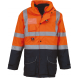 Parka de sécurité haute visibilité 7 en 1 YHVP711 - Hi Vis Orange / Navy personnalisable - Vue de face