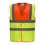 Gilet haute visibilité YHVW100 - Hi Vis Orange / Hi Vis Yellow personnalisable - Vue de face