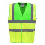 Gilet haute visibilité YHVW100 - Lime / Hi Vis Yellow personnalisable - Vue de face
