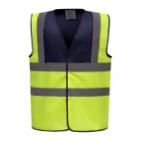 Gilet haute visibilité YHVW100 - Navy / Hi Vis Yellow personnalisable - Vue de face