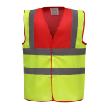 Gilet haute visibilité YHVW100 - Red / Hi Vis Yellow personnalisable - Vue de face