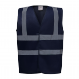 Gilet haute visibilité YHVW100 - Navy personnalisable - Vue de face