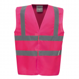 Gilet haute visibilité YHVW100 - Pink personnalisable - Vue de face