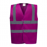 Gilet haute visibilité YHVW100 - Raspberry personnalisable - Vue de face