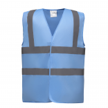 Gilet haute visibilité YHVW100 - Sky Blue personnalisable - Vue de face