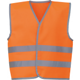 Gilet avec bordures et bandes réfléchissantes YHVW102CH - Hi Vis Orange personnalisable - Vue de face