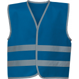 Gilet avec bordures et bandes réfléchissantes YHVW102CH - Royal Blue personnalisable - Vue de face