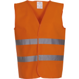 Gilet à 2 bandes haute visibilité YHVW102 - Hi Vis Orange personnalisable - Vue de face